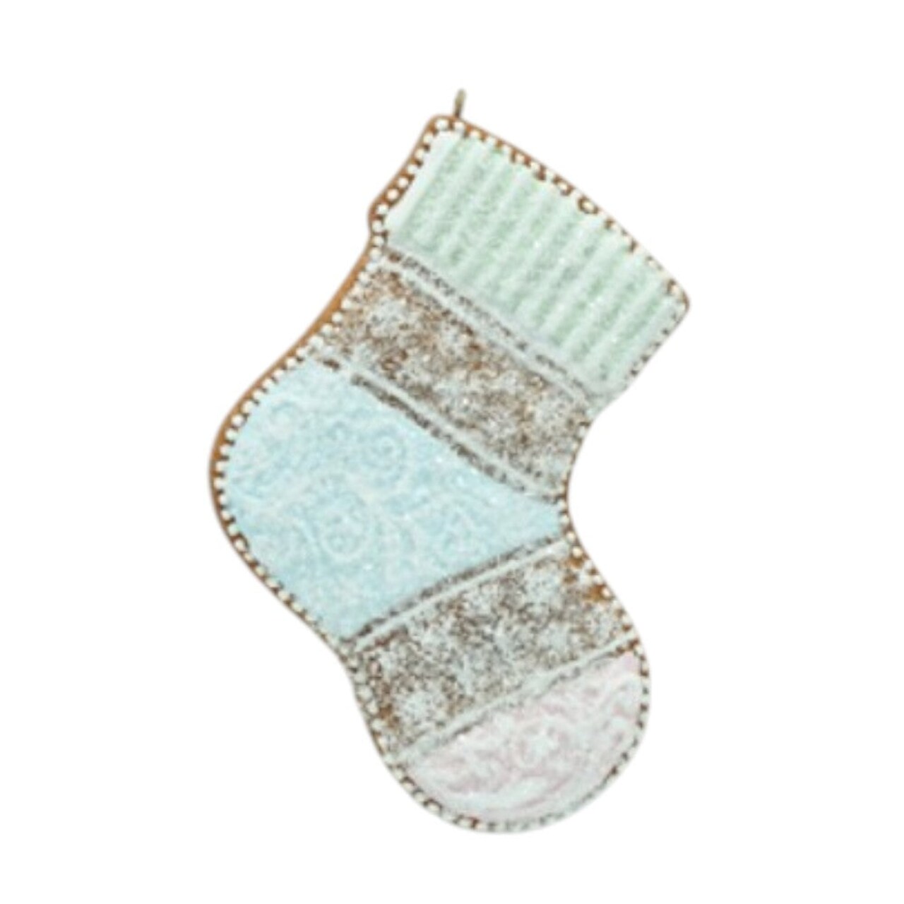 4" Pastel Gingerbread Christmas Stocking Ornament – Frosted Cookie Holiday Décor